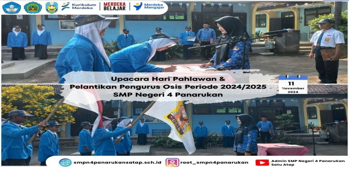 Upacara Hari Pahlawan & Pelantikan Pengurus Osis Periode 2024/2025 SMP Negeri 4 Panarukan