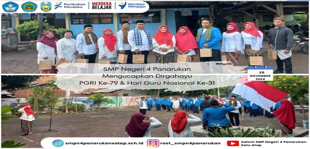 SMP Negeri 4 Panarukan Mengucapkan Dirgahayu PGRI Ke-79 & Hari Guru Nasional Ke-31