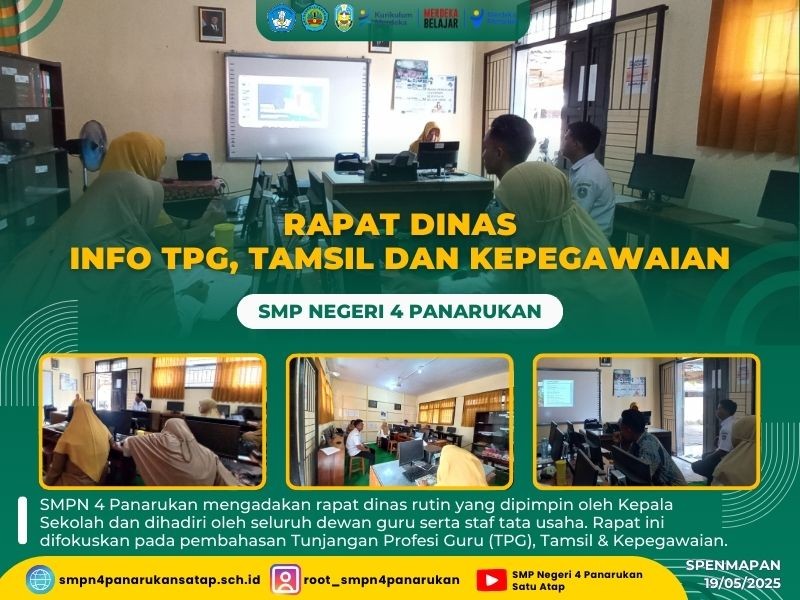 Rapat Dinas Info TPG, Tamsil dan Kepegawaian