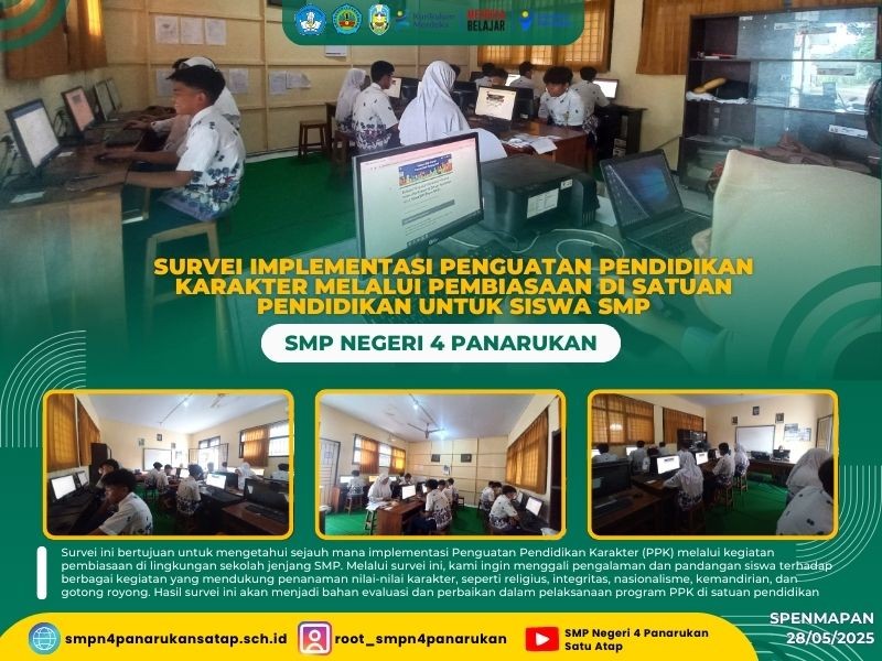 Survei Implementasi Penguatan Pendidikan Karakter melalui Pembiasaan di Satuan Pendidikan untuk Siswa SMP