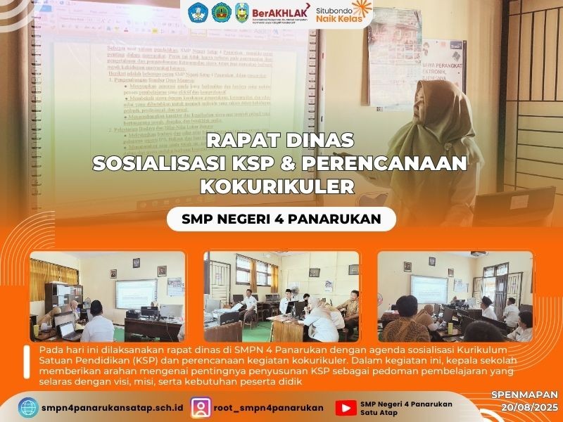 RAPAT DINAS SOSIALISASI KSP & PERENCANAAN KOKURIKULER