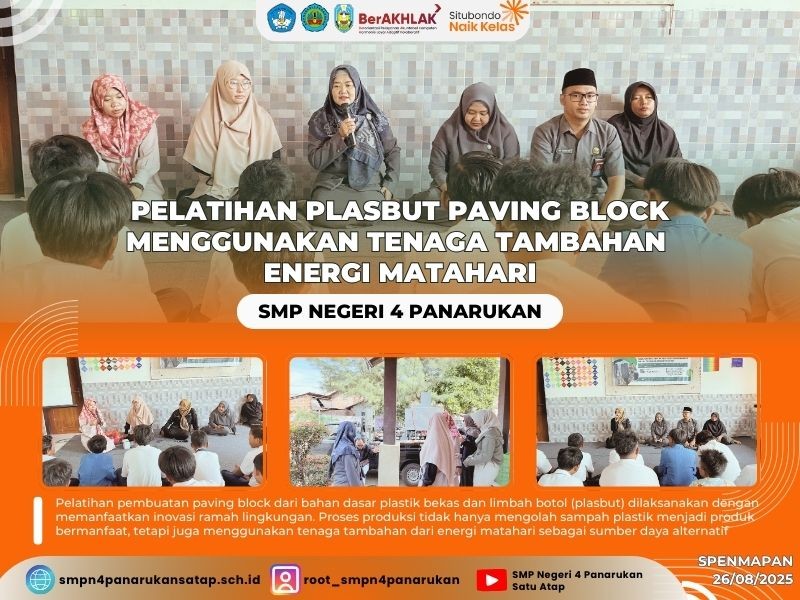 PELATIHAN PLASBUT PAVING BLOCK MENGGUNAKAN TENAGA TAMBAHAN  ENERGI MATAHARI