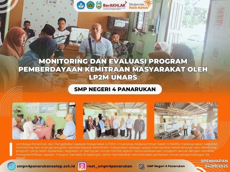 MONITORING DAN EVALUASI PROGRAM PEMBERDAYAAN KEMITRAAN MASYARAKAT OLEH LP2M UNARS