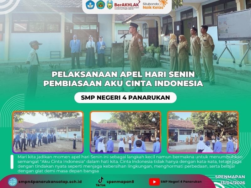 PELAKSANAAN APEL HARI SENIN PEMBIASAAN AKU CINTA INDONESIA